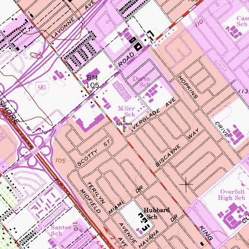 Topographic Map of LUCHA Elementary School, CA