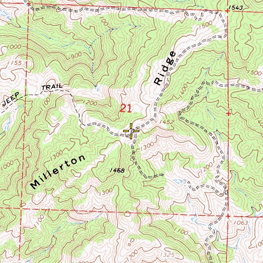 Topographic Map of Millerton Ridge, CA