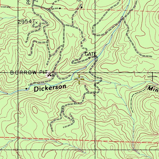 Topographic Map of Miners Gulch, CA
