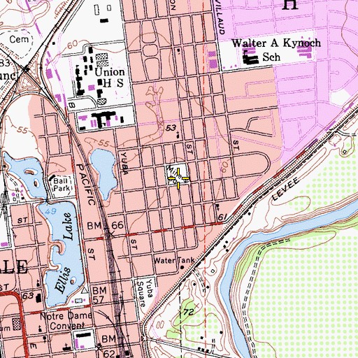 Topographic Map of Miners Square, CA