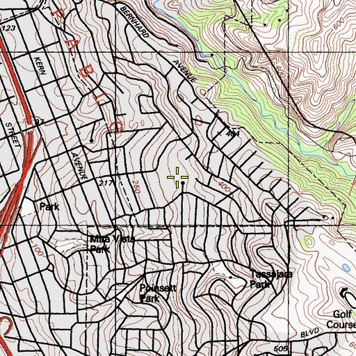 Topographic Map of Mira Vista Elementary School, CA
