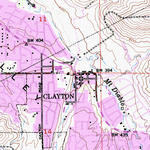 Topographic Map of Mitchell Canyon, CA