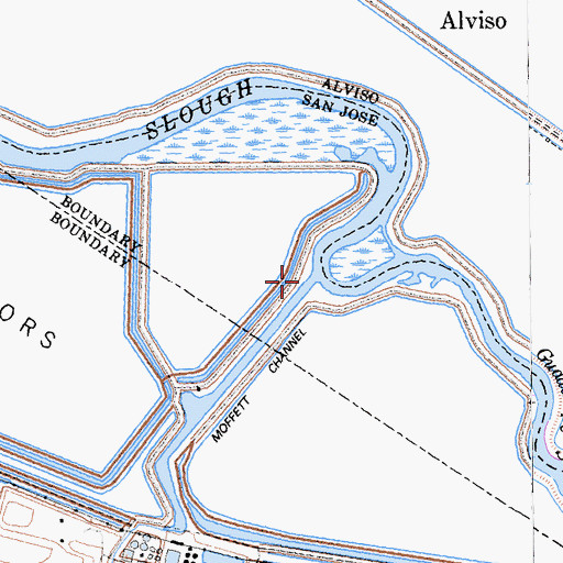 Topographic Map of Moffett Channel, CA