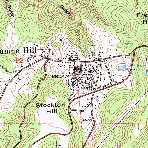 Topographic Map of Mokelumne Hill, CA