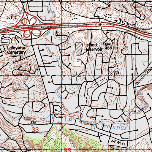 Topographic Map of The Meher Schools, CA