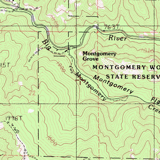 Topographic Map of Montgomery Flat, CA