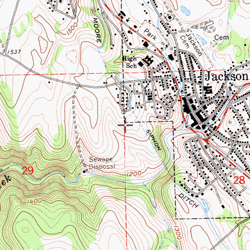 Topographic Map of Moore Ditch, CA