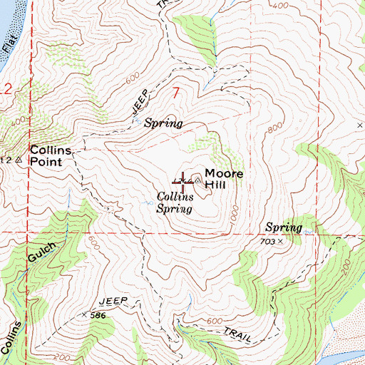 Topographic Map of Moore Hill, CA