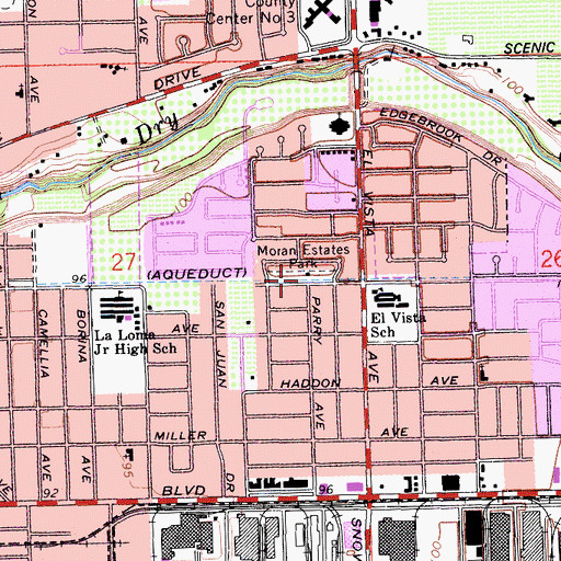 Topographic Map of Moran Estates Park, CA