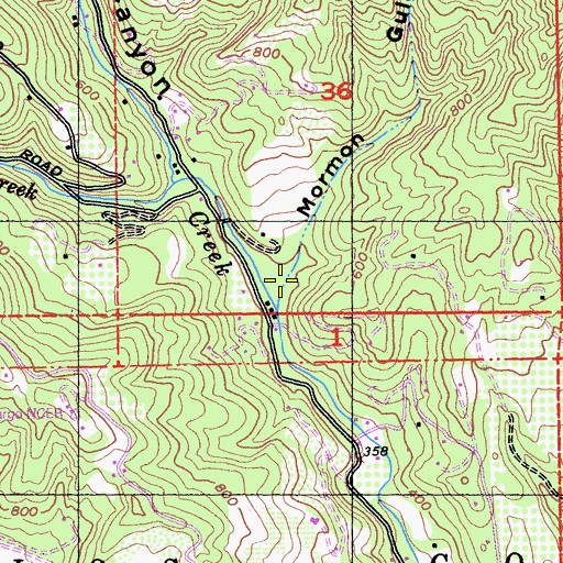 Topographic Map of Mormon Gulch, CA