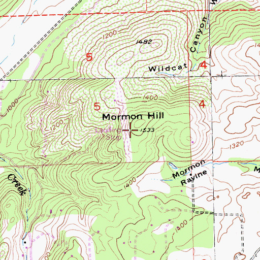 Topographic Map of Mormon Hill, CA