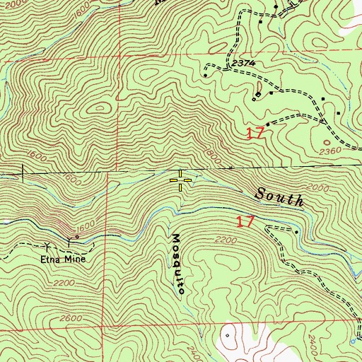Topographic Map of Mosquito Gulch, CA