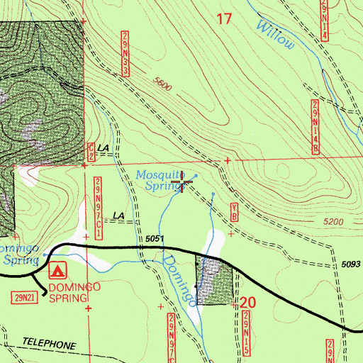 Topographic Map of Mosquito Springs, CA