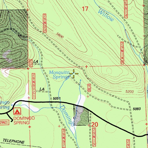 Topographic Map of Mosquito Springs, CA