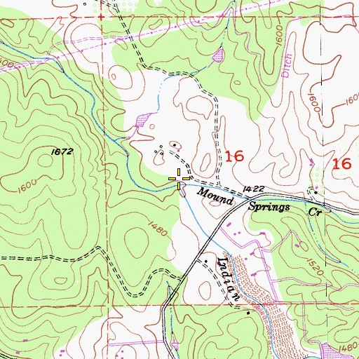 Topographic Map of Mound Springs Creek, CA