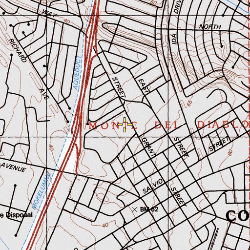 Topographic Map of Mount Diablo High School, CA