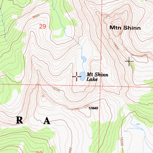 Topographic Map of Mount Shinn Lake, CA