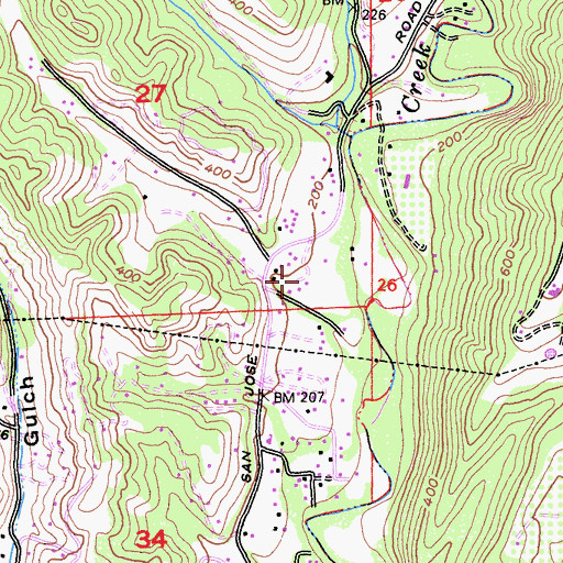 Topographic Map of Mountain Elementary School, CA