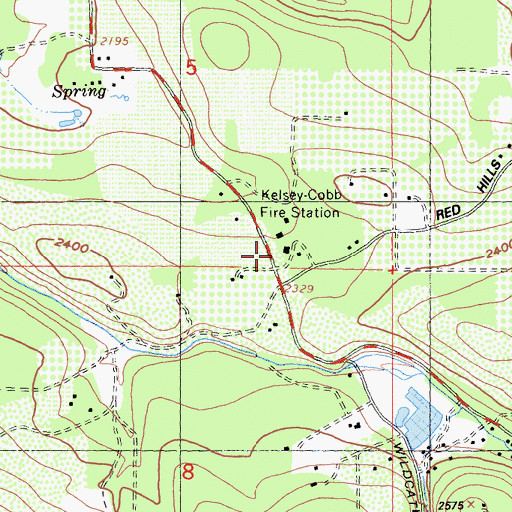 Topographic Map of Mountain School, CA