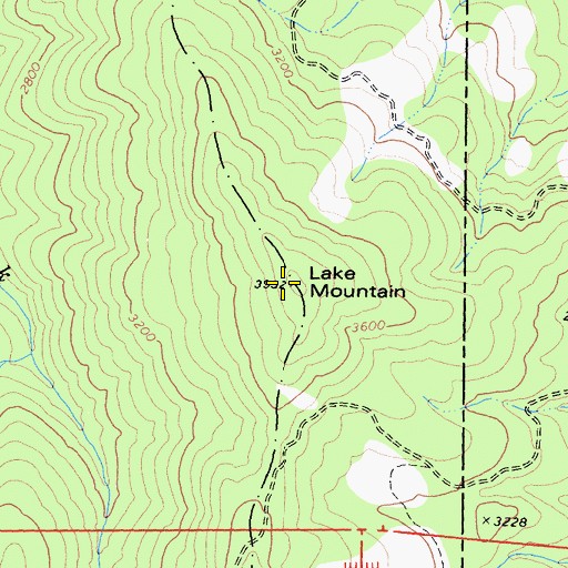Topographic Map of Lake Mountain, CA