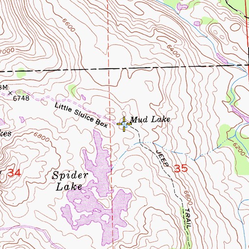 Topographic Map of Mud Lake, CA
