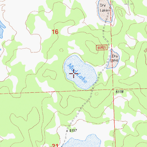 Topographic Map of Mud Lake, CA
