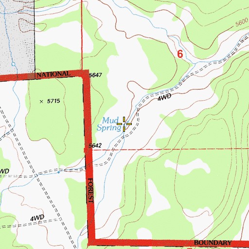 Topographic Map of Mud Spring, CA