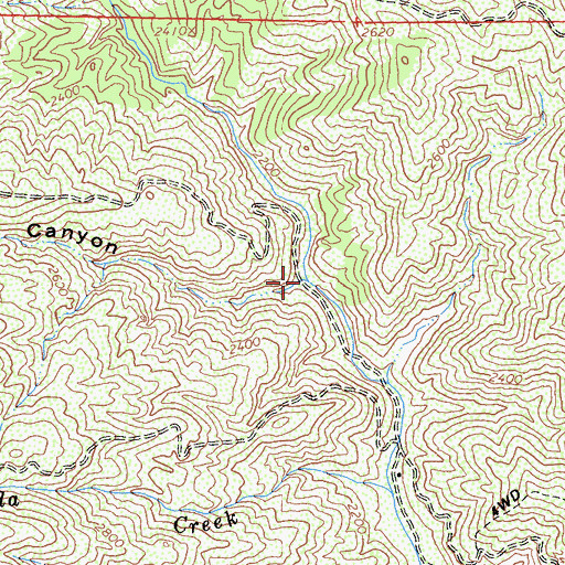 Topographic Map of Mule Canyon, CA