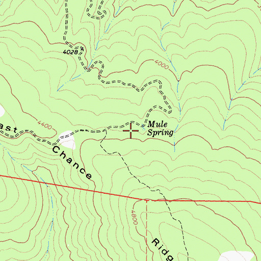 Topographic Map of Mule Spring, CA