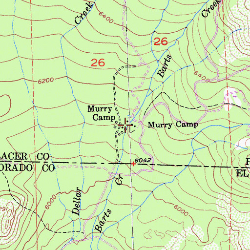 Topographic Map of Murry Camp, CA