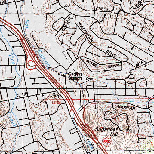 Topographic Map of Murwood Elementary School, CA