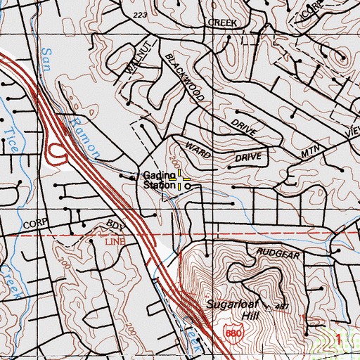 Topographic Map of Murwood Elementary School, CA