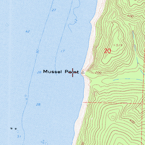 Topographic Map of Mussel Point, CA