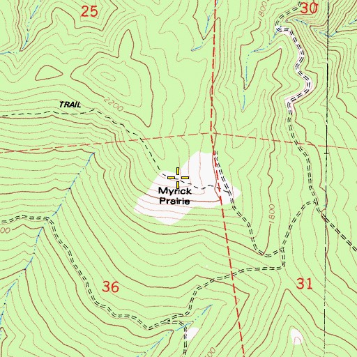 Topographic Map of Myrick Prairie, CA