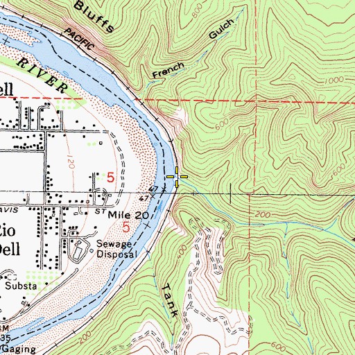 Topographic Map of Nanning Creek, CA