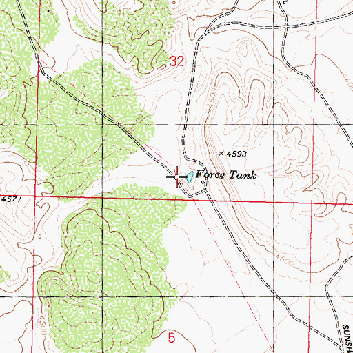 Topographic Map of Force Tank, AZ
