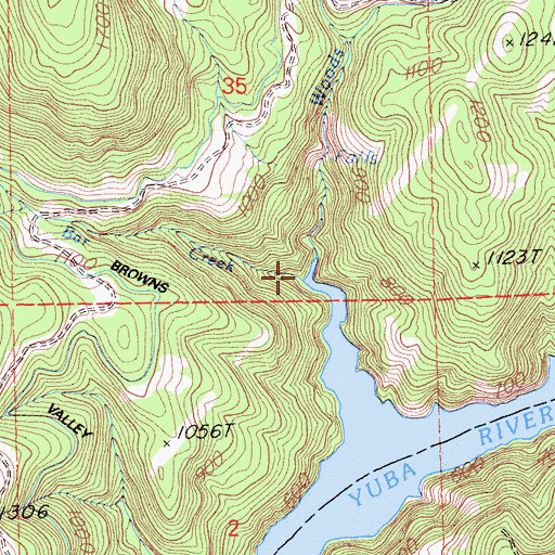 Topographic Map of Negro Bar Creek, CA