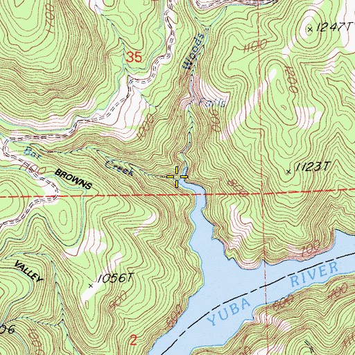 Topographic Map of Negro Bar Creek, CA