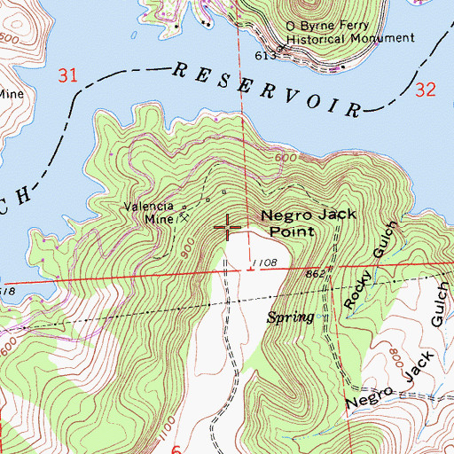 Topographic Map of Negro Jack Point, CA