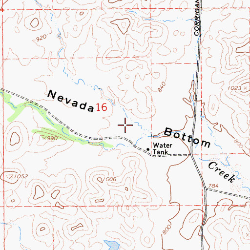 Topographic Map of Nevada Bottom, CA