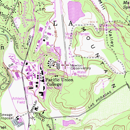 Topographic Map of Newton Observatory, CA