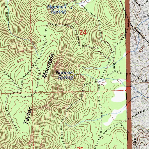 Topographic Map of Noonas Spring, CA