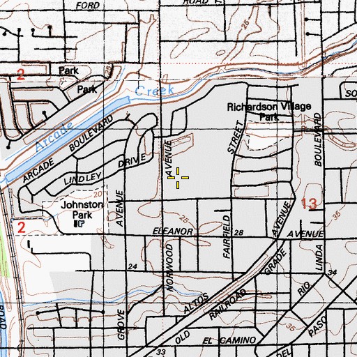 Topographic Map of Noralto Elementary School, CA