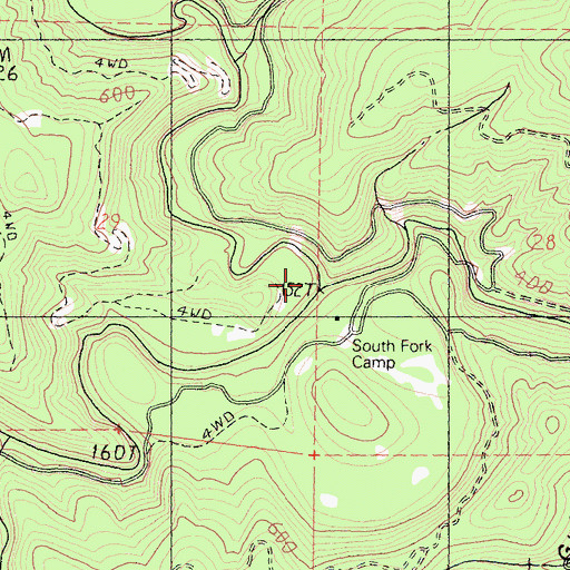 Topographic Map of North Fork Big River, CA