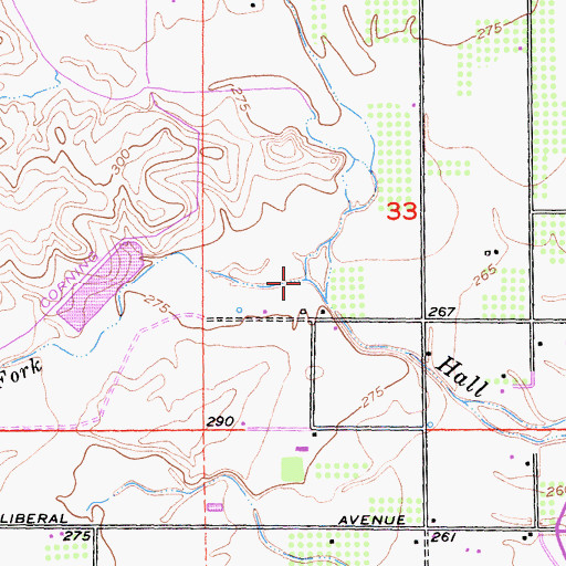 Topographic Map of North Fork Hall Creek, CA