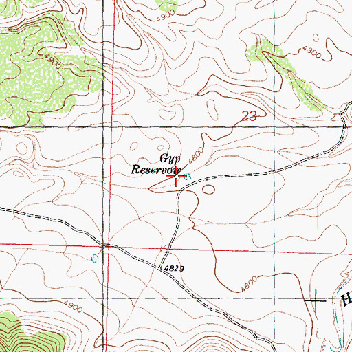Topographic Map of Gyp Reservoir, AZ