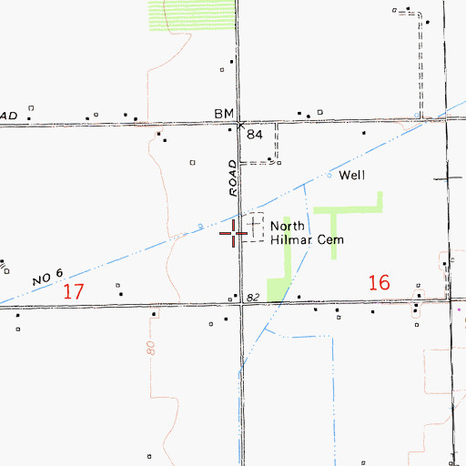 Topographic Map of North Hilmar Cemetery, CA