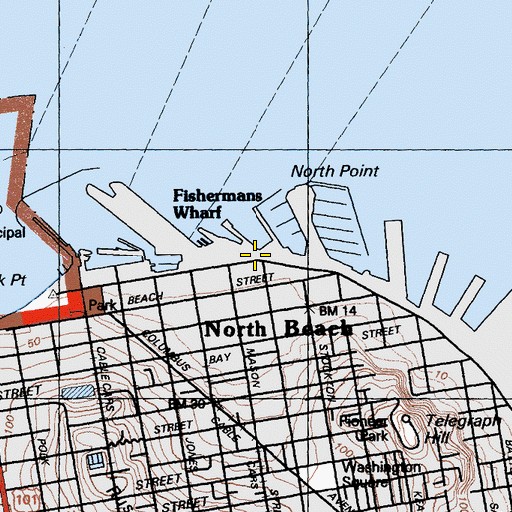 Topographic Map of North Point, CA