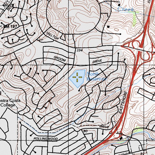 Topographic Map of North Reservoir, CA