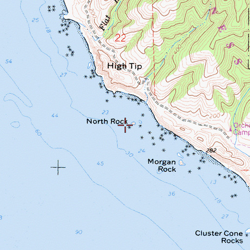 Topographic Map of North Rock, CA